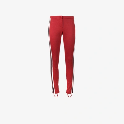 Shop Gucci Jersey Stirrup Legging With Web In Red