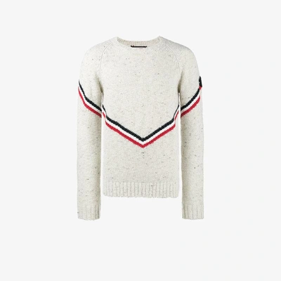 Shop Moncler Wool And Alpaca-blend Sweater In Nude/neutrals
