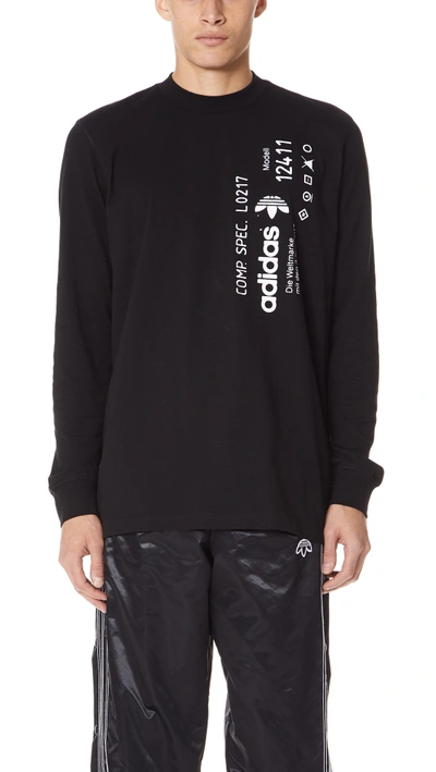 Shop Adidas Originals By Alexander Wang Aw Graphic Long Sleeve Tee In Black