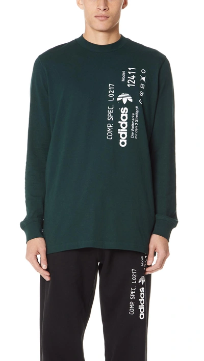 Shop Adidas Originals By Alexander Wang Aw Graphic Long Sleeve Tee In Green