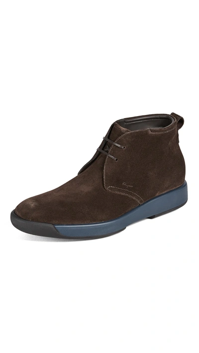 Shop Ferragamo Dorris Leather Boots In Brown