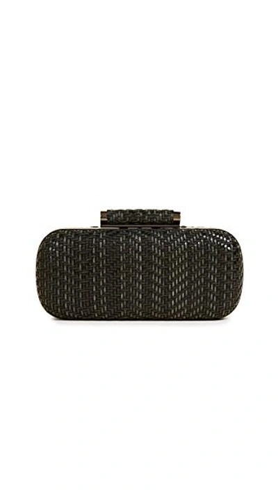 Shop Inge Christopher Catalina Woven Clutch In Black