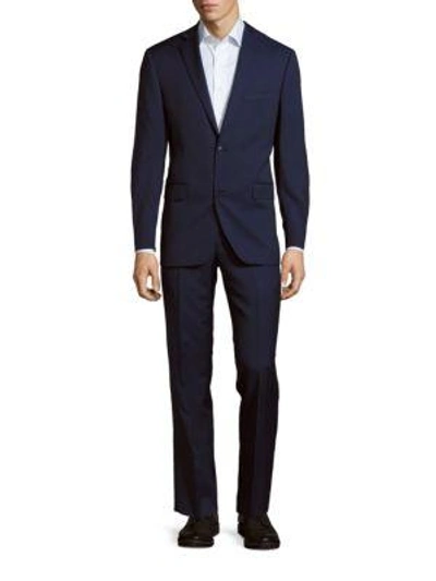 Shop Saks Fifth Avenue Woolen Pin Dot Suit In Blue Pindot