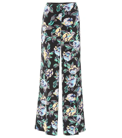 Shop Diane Von Furstenberg Floral-printed Wide-leg Trousers In Multicoloured