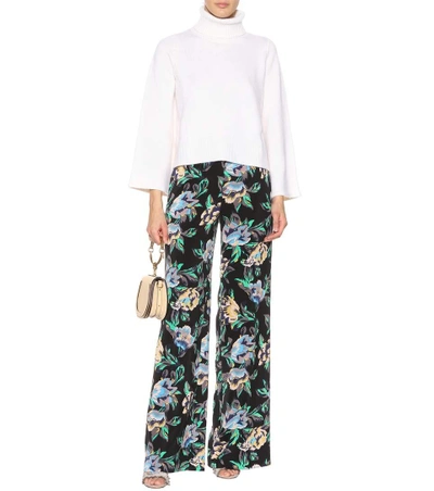 Shop Diane Von Furstenberg Floral-printed Wide-leg Trousers In Multicoloured
