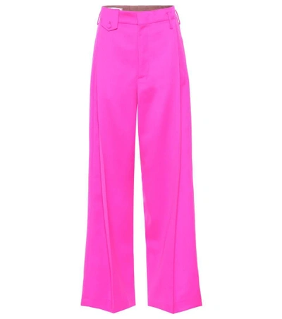 Shop Golden Goose Wool And Mohair-blend Trousers In Pink