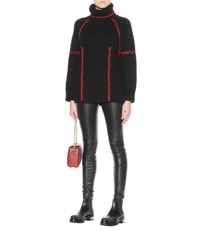 Shop Alexander Mcqueen Embroidered Cashmere Sweater In Llack