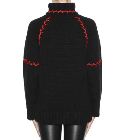 Shop Alexander Mcqueen Embroidered Cashmere Sweater In Llack