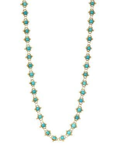 Shop Amali Turquoise & 18k Gold Chain Necklace In Yellow Gold