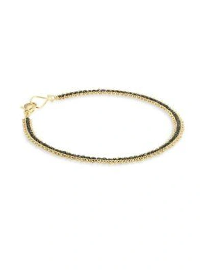 Shop Amali Black Diamond & 18k Gold Bracelet In Yellow Gold