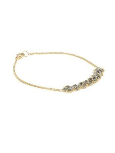 Shop Amali Grey Diamond & 18k Gold Bracelet In Yellow Gold