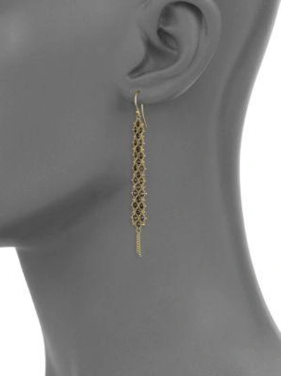 Shop Amali Women's Black Diamond Drop Earrings In Yellow Gold