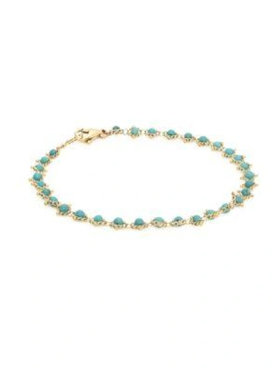 Shop Amali Turquoise & 18k Gold Chain Bracelet In Yellow Gold