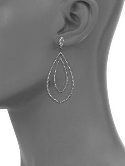 Shop Adriana Orsini Women's Rhodium Plated Pavé Crystal Teardrop Earrings In Silver