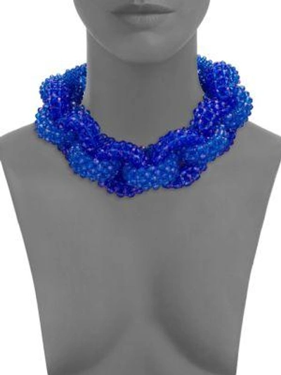 Shop Dries Van Noten Beaded Chain Necklace In Blue