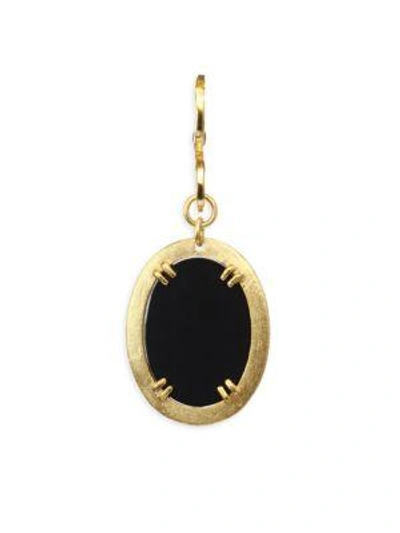 Shop Stephanie Kantis Onyx Oval Pendant In Yellow Gold
