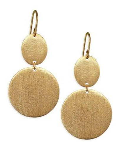 Shop Stephanie Kantis Esteem Double Drop Disc Earrings In Yellow Gold