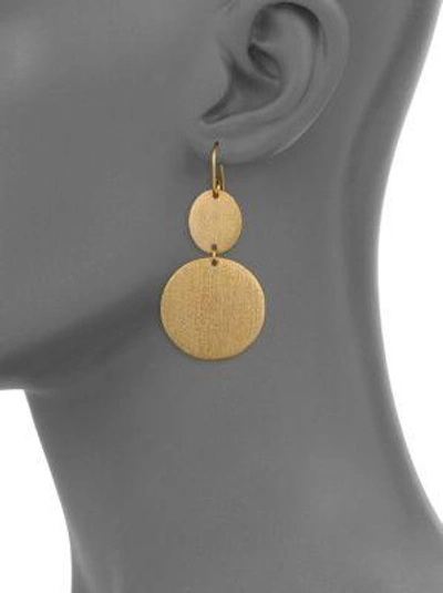Shop Stephanie Kantis Esteem Double Drop Disc Earrings In Yellow Gold