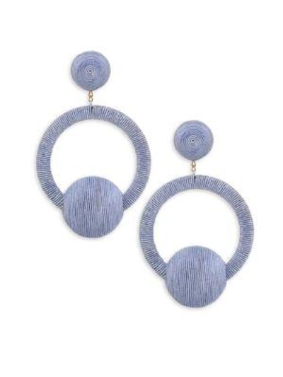 Shop Rebecca De Ravenel Women's Claudia Hoop La La Earrings In Blue