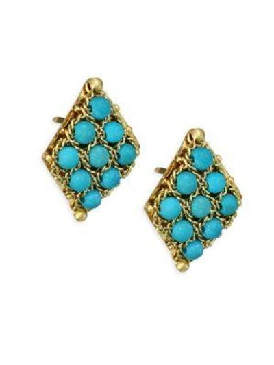 Shop Amali Turquoise & 18k Yellow Gold Earrings