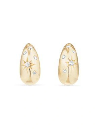 Shop David Yurman Pure Form Diamond & 18k Yellow Gold Earrings