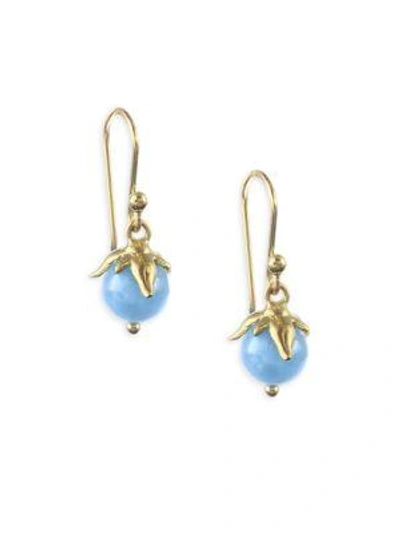 Shop Annette Ferdinandsen Women's Flora Natural Aquamarine & 18k Yellow Gold Berry Earrings