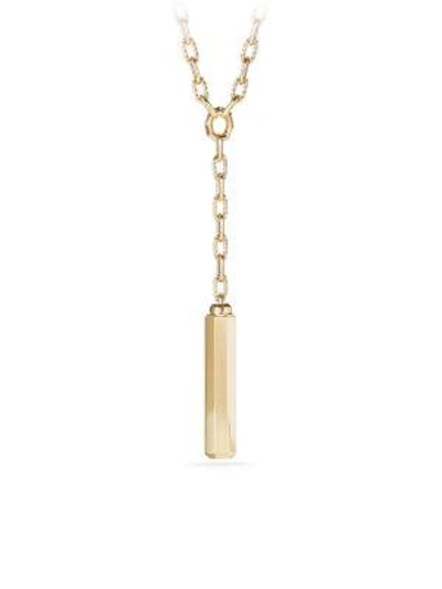 Shop David Yurman Barrels Y Necklace With Diamonds In 18k Yellow Gold