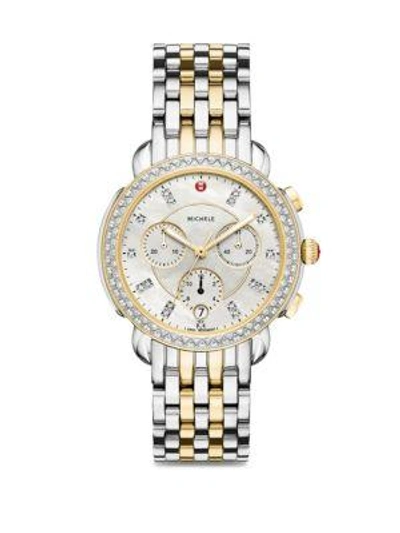 Shop Michele Watches Sidney Chronograph Bracelet Watch In Silver