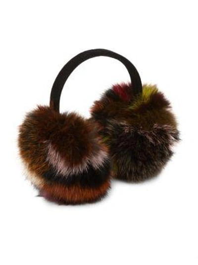 Shop Surell Fox Fur Earmuffs In Multi