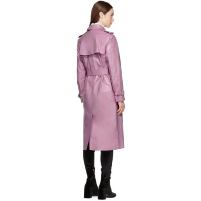 Shop Valentino Pink Leather Trench Coat