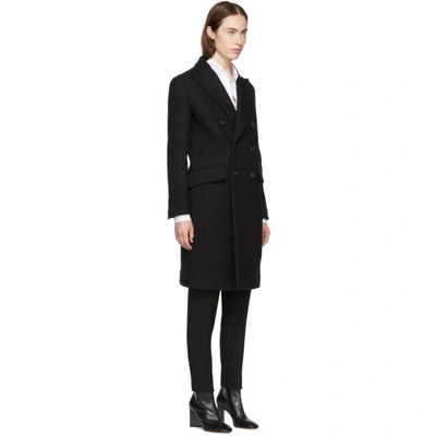 Shop Dsquared2 Black Wool Double-breasted Coat