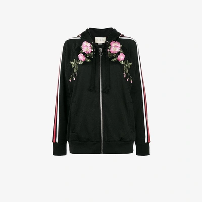 Shop Gucci Flora Bomber Jacket In Black