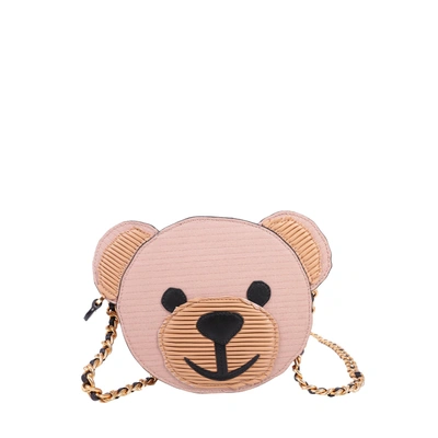 Shop Moschino Teddy Bear Bag In Beige