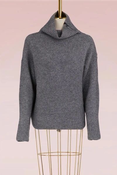 Shop Rag & Bone Wool And Cotton Lyza Sweater In Grey Hthr