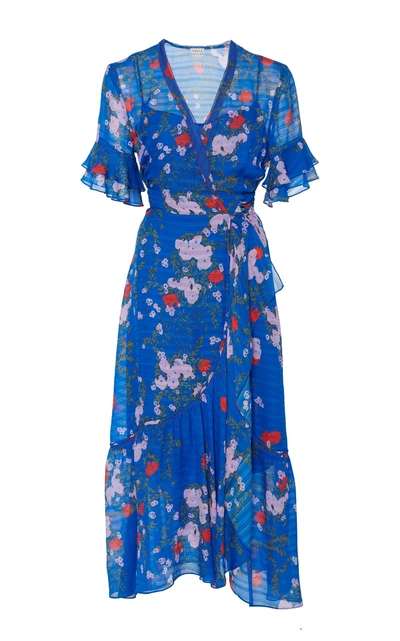 Shop Tanya Taylor Blaire Silk Dress In Blue