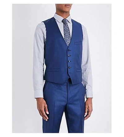 Shop Ted Baker Pitchw Debonair Wool Waistcoat In Blue