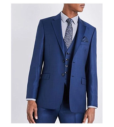 Shop Ted Baker Pitchw Debonair Wool Waistcoat In Blue