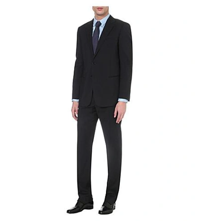Shop Armani Collezioni Wool Two-button Suit In Navy