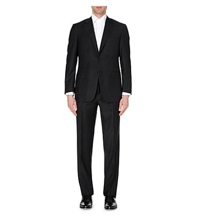 Shop Canali Black Wool-twill Suit