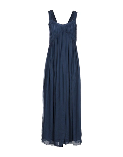 Shop Mes Demoiselles Long Dress In Slate Blue