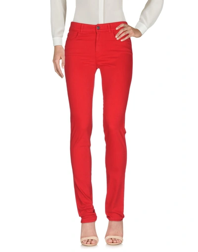 Shop Armani Jeans Casual Pants In Red