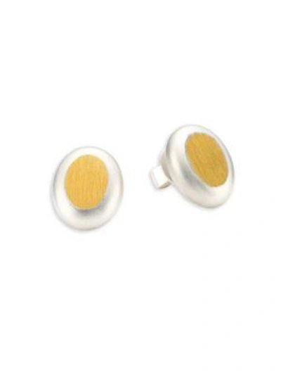 Shop Stephanie Kantis Bliss Oval Bezel Earrings In Yellow Gold