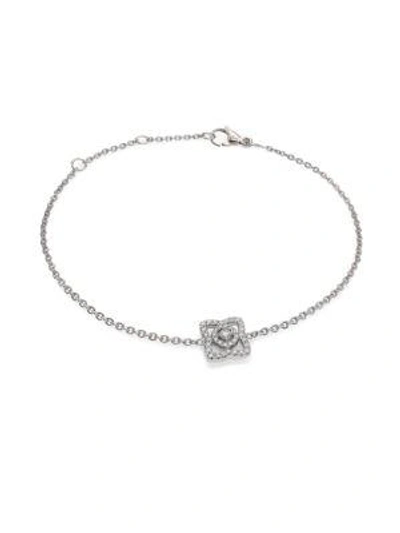 Shop De Beers Women's Enchanted Lotus Diamond & 18k White Gold Chain Bracelet