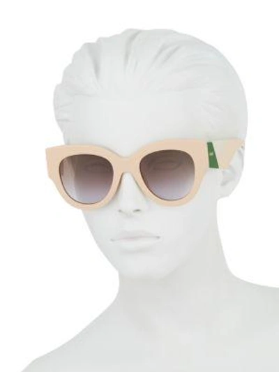 Shop Fendi Facets 51mm Round Cat Eye Sunglasses In Pink