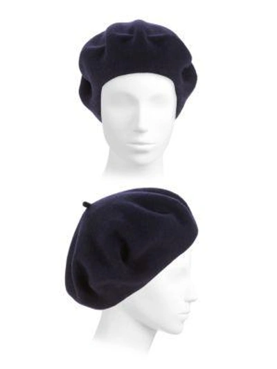 Shop Helene Berman Basic Wool Beret In Black