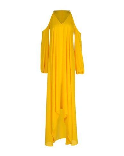 Shop Pinko Woman Maxi Dress Yellow Size 10 Polyester