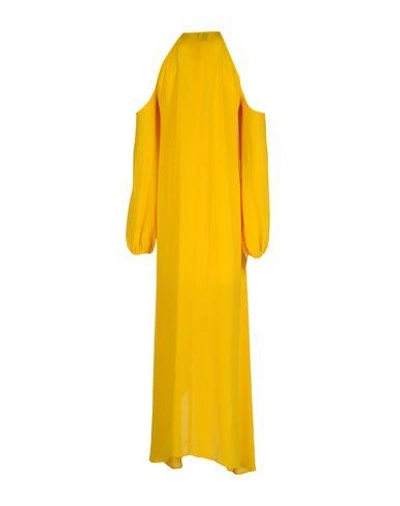 Shop Pinko Woman Maxi Dress Yellow Size 10 Polyester