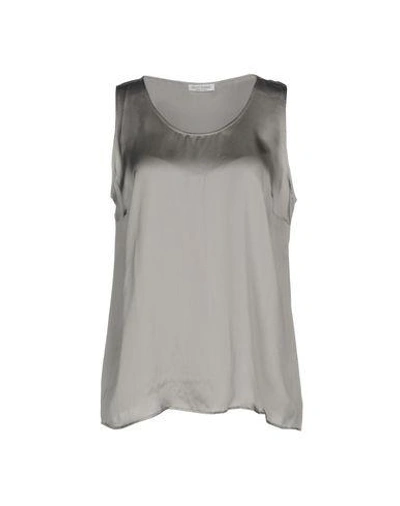 Shop Gran Sasso Silk Top In Grey