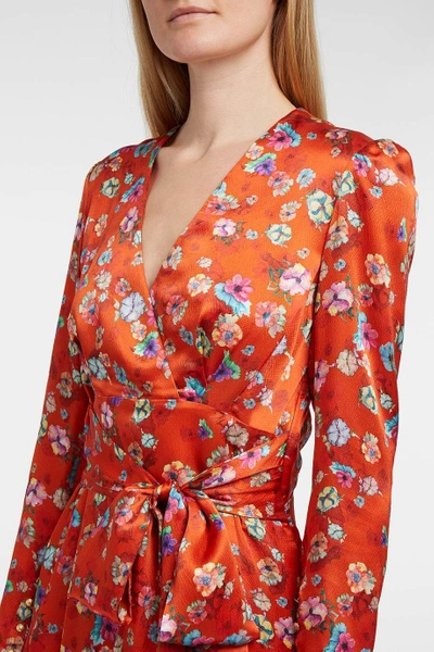 Shop Paul & Joe Cleveland Floral-print Hammered Silk Dress