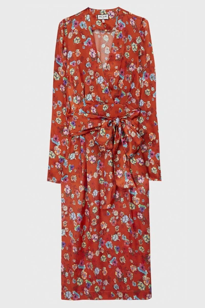 Shop Paul & Joe Cleveland Floral-print Hammered Silk Dress